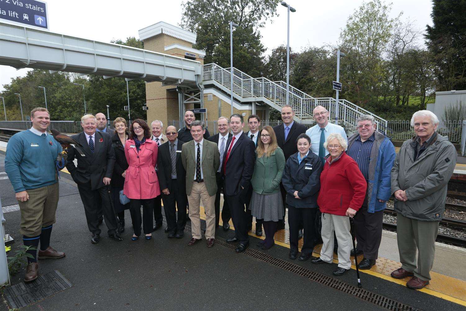 Officials gather at Bearsted station for the ceremony