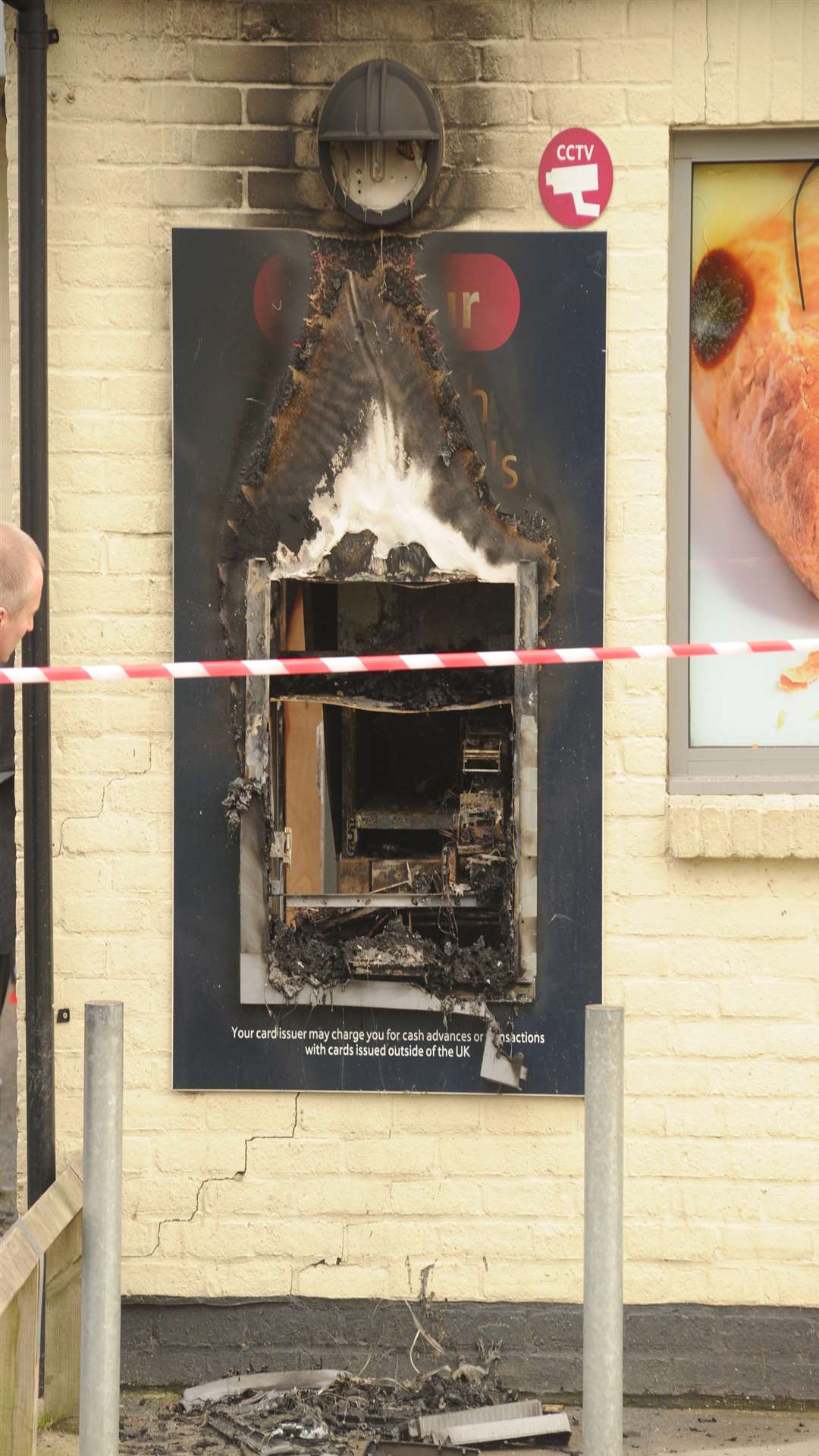 The cash machine was blown up during a gas explosion
