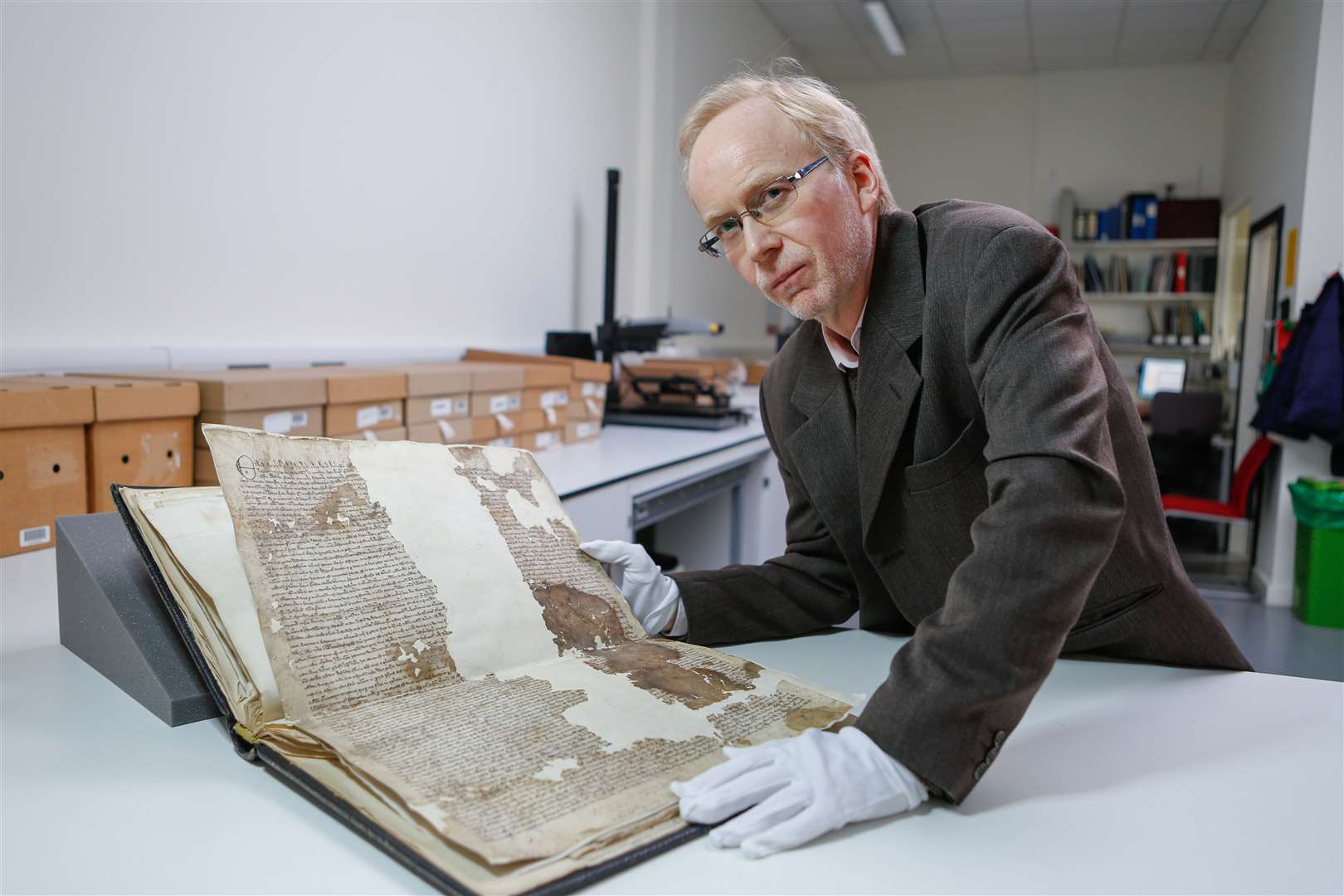 Dr Mark Bateson who discovered the Sandwich Magna Carta in the Maidstone Archives.