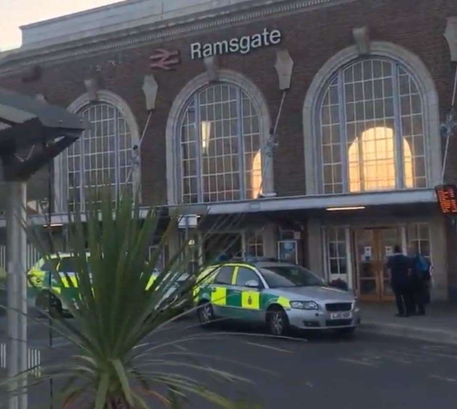 Emergency services at Ramsgate station after the incident. Picture: @PetrickGarcia / Twitter