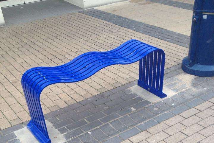 Dover's new blue benches