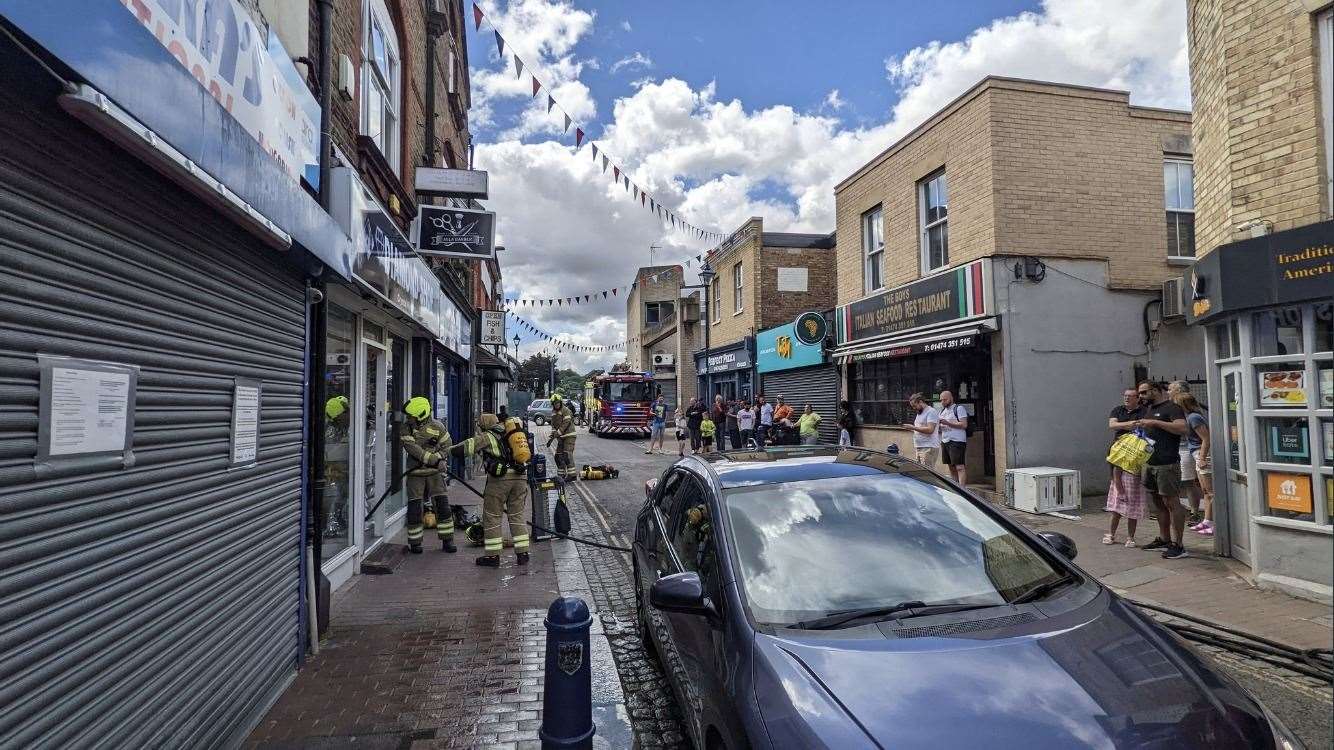 Firefighters were shooting water in the building. Picture: @vyberoom