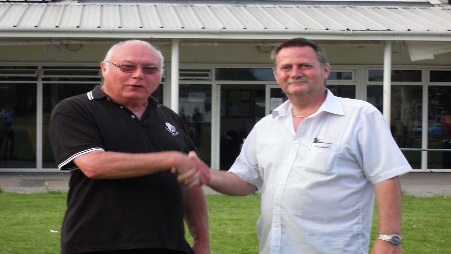 Member of Deal and Betteshanger RFC Dave Rose and Chairman of Deal Community Sports FC Steve Bowers