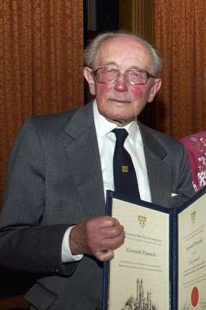 Ken Pinnock, pictured receiving his Civic Award in 2006