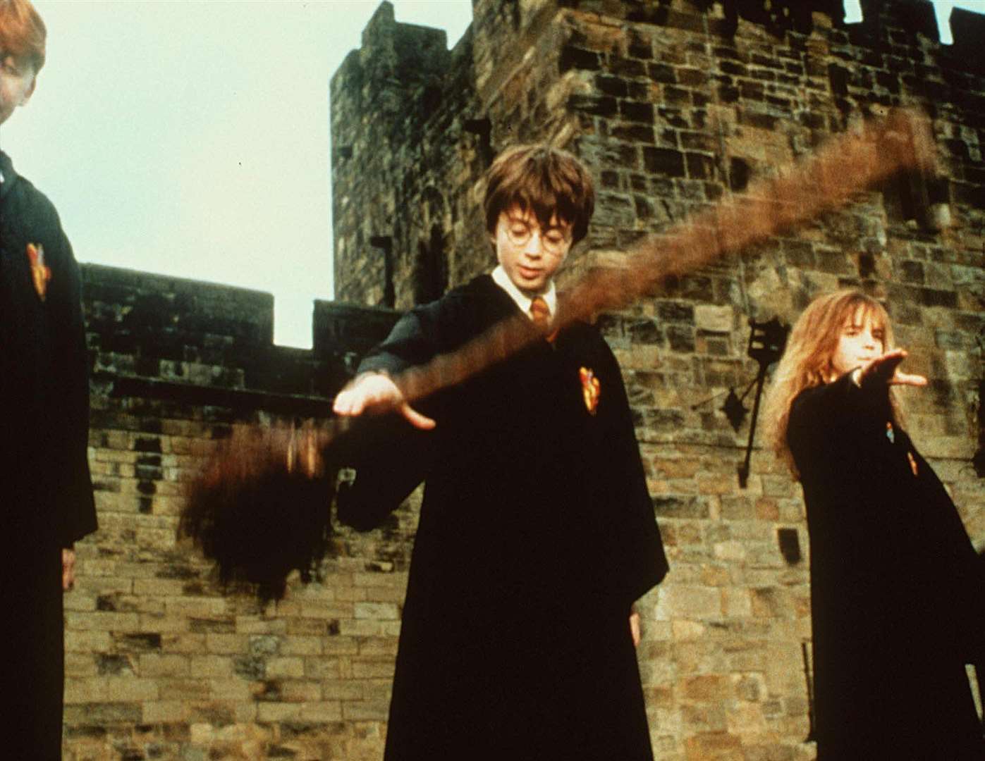 Still from the film, where the young witches and wizards learn to fly. Picture: PA
