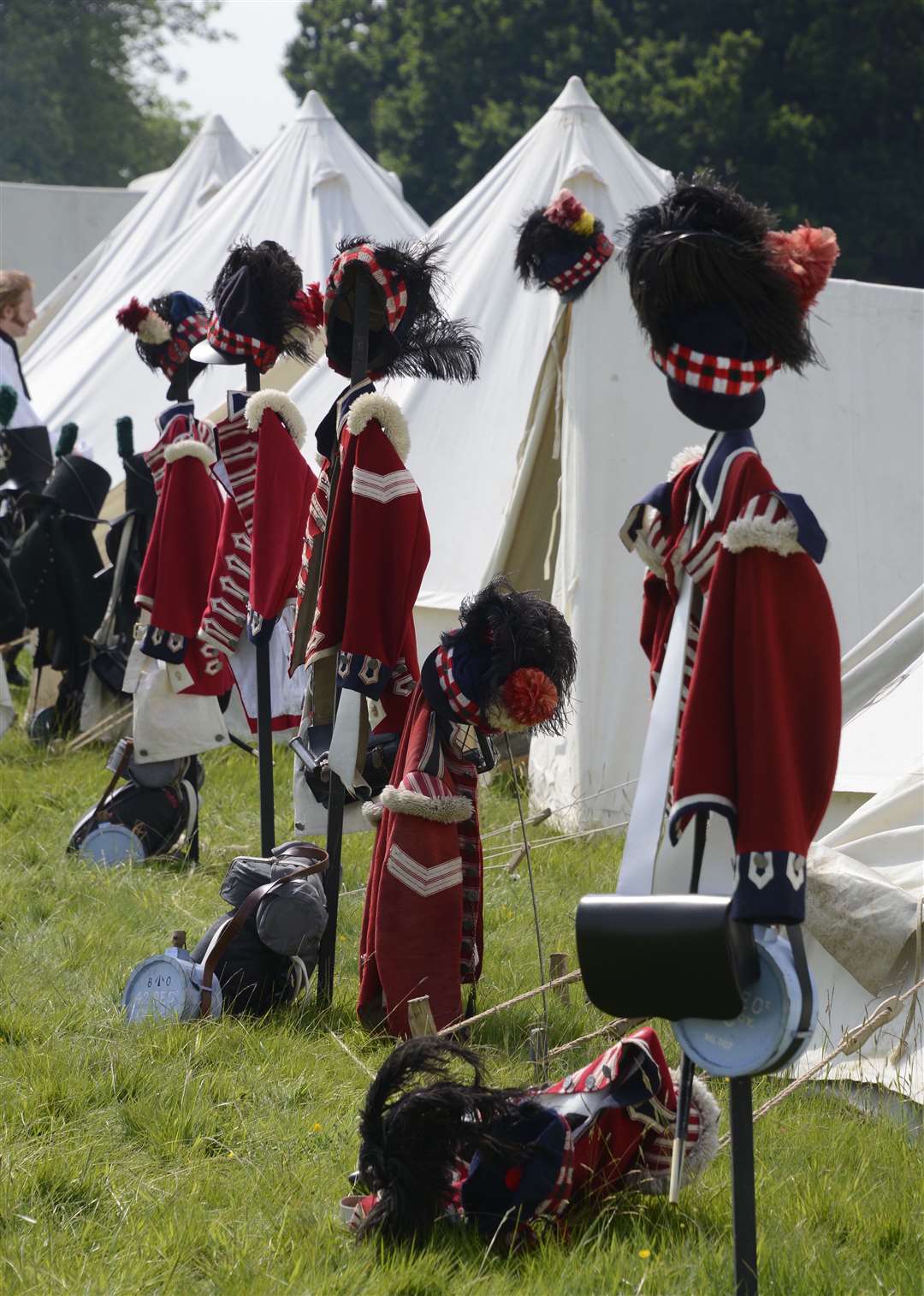 British uniforms ready to go into battle