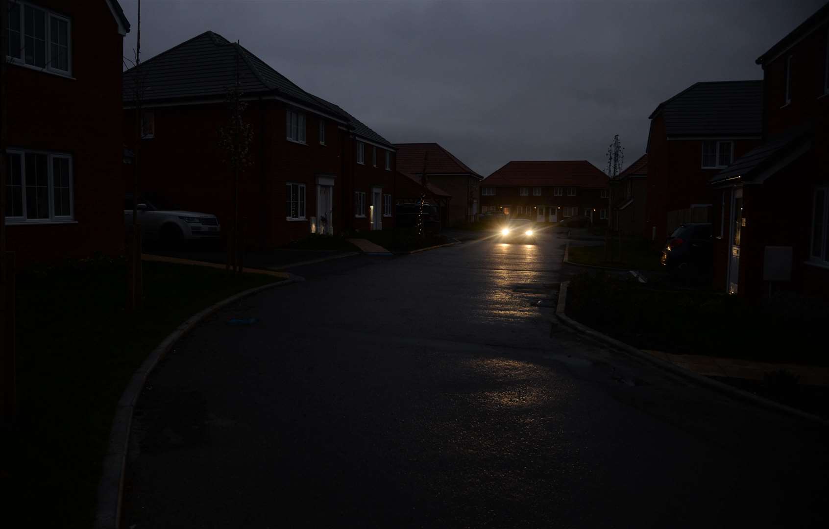 Residents say the estate is "pitch black" once the sun sets