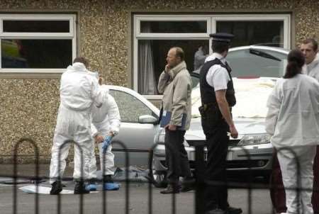Police at the scene of the tragedy last September. Picture: PAUL DENNIS