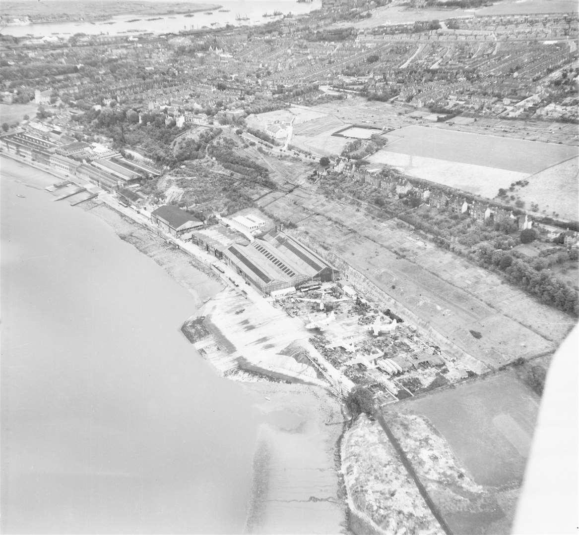 The Short Brothers Seaplane Factory, Rochester, 1946. Picture: HES Archives.