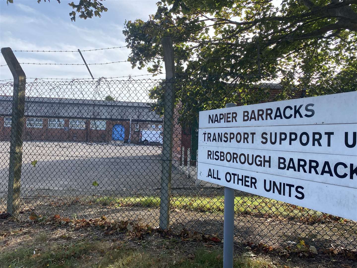 Napier Barracks in Folkestone is being used to house asylum seekers