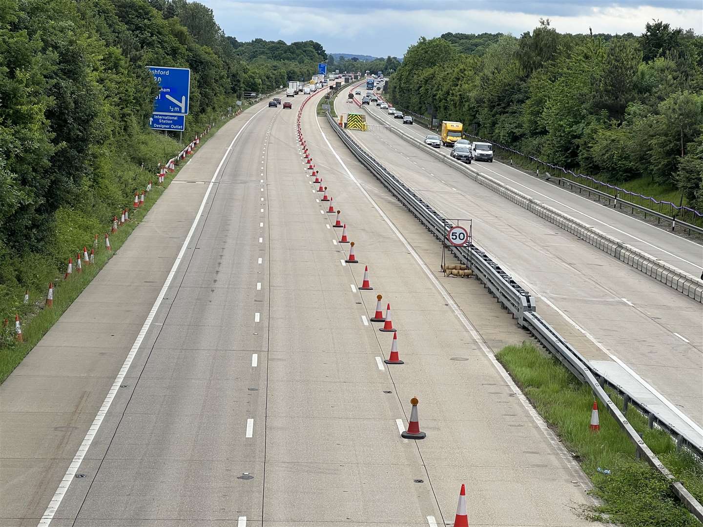 The M20 was closed near Ashford this morning. Library photo