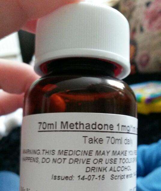 The bottle of methadone