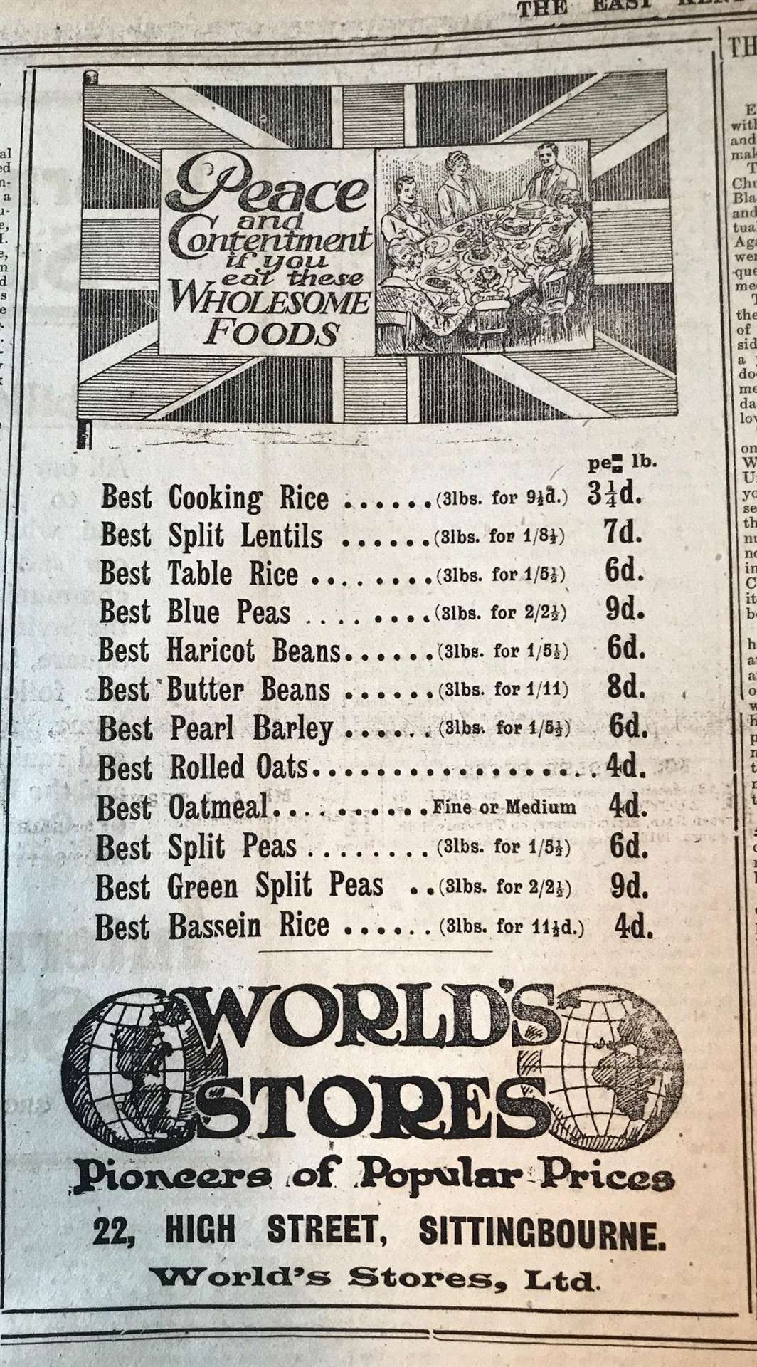 World Stores, Sittingbourne, Christmas ad, December 1918 (5690089)