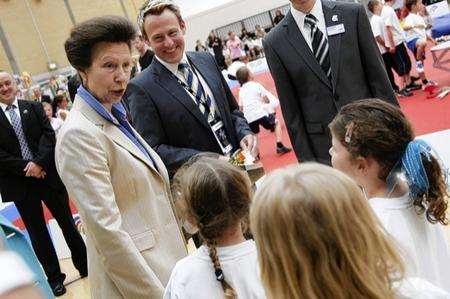 Pupils from St Nicholas Infants school meet Princess Anne at Medway Park