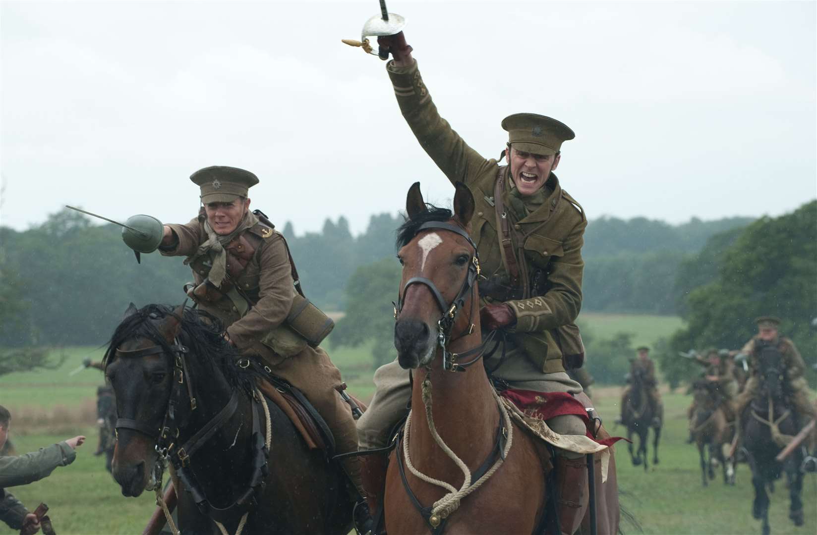 Captain Nicholls (Tom Hiddleston, right) rides Joey into battle in War Horse Picture: David Appleby DreamWorks II Distribution Co