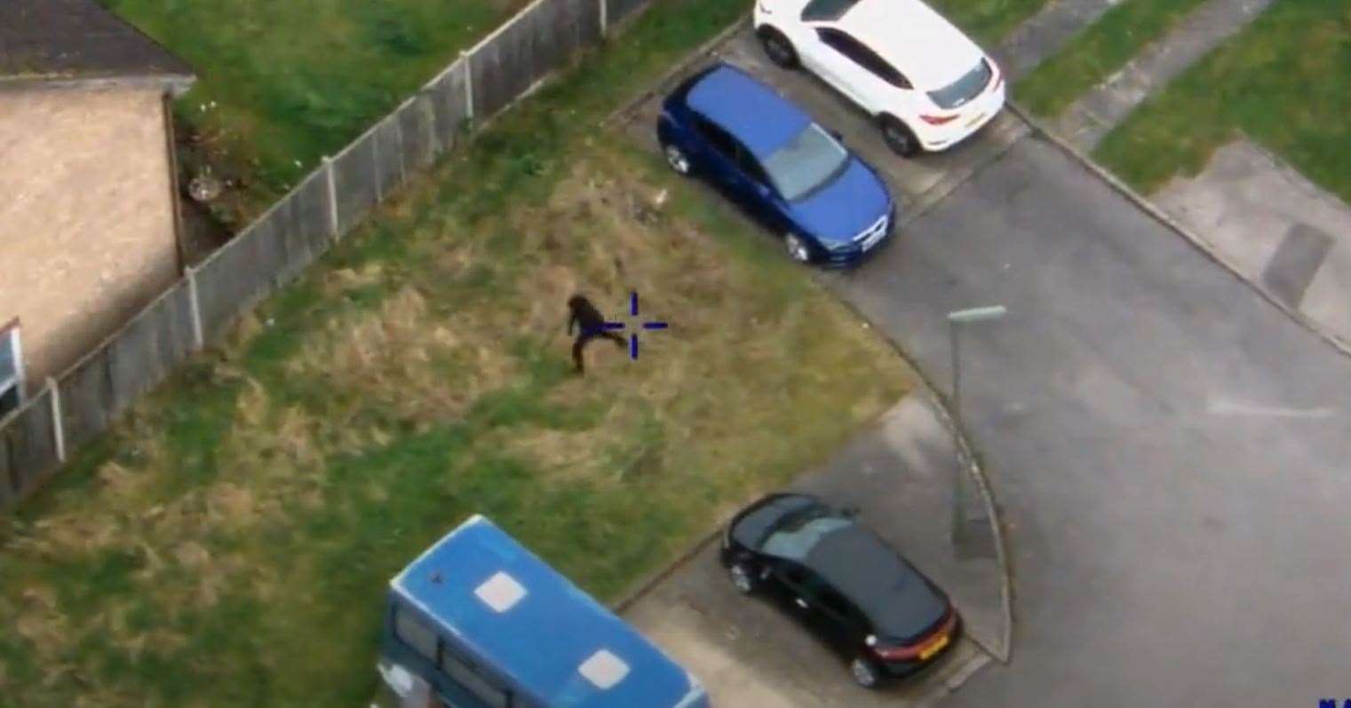 The father-of-four ditched the gun before jumping over a fence. Picture: Kent Police