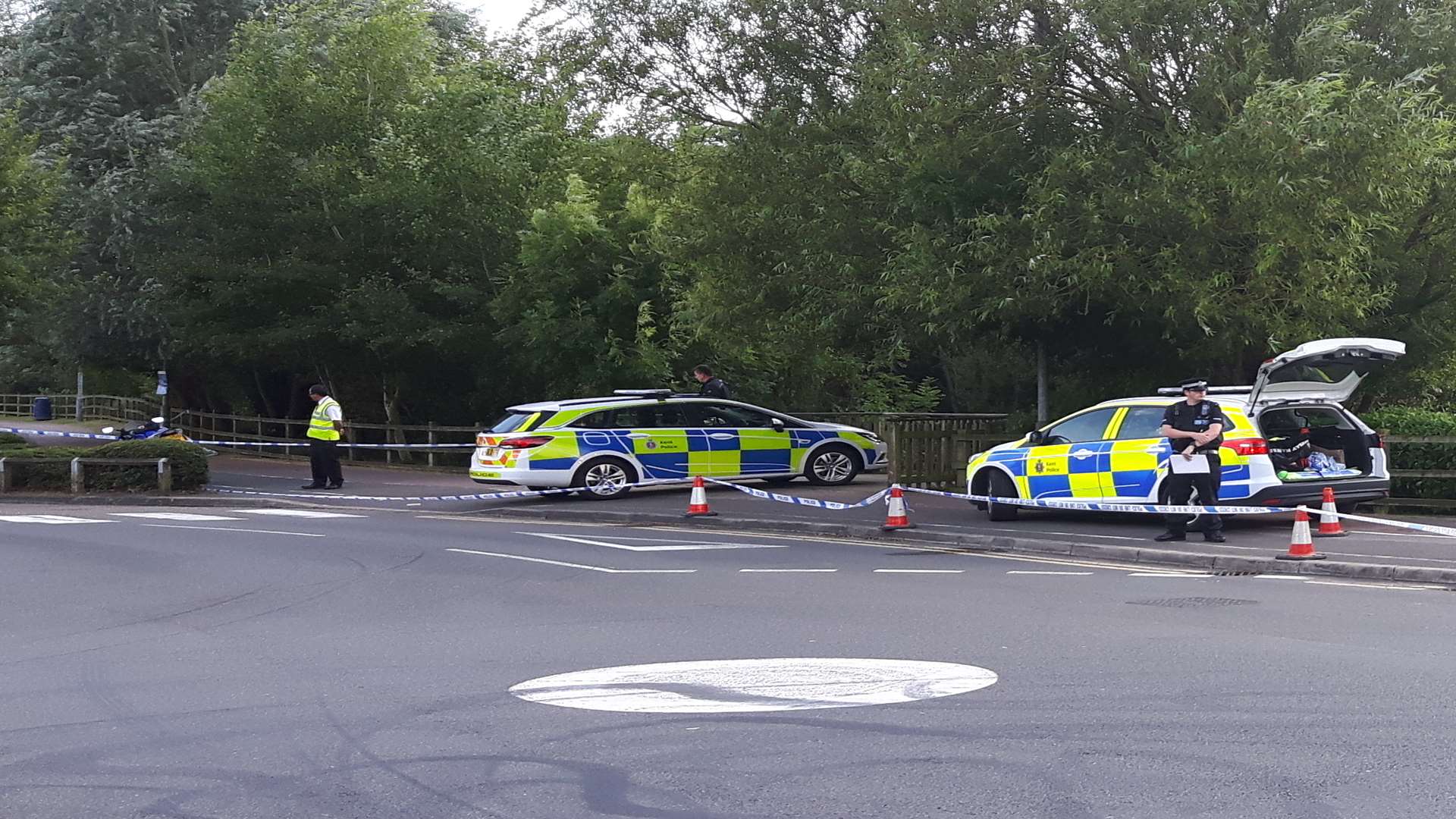 Police at the scene. Picture: Aidan Barlow.