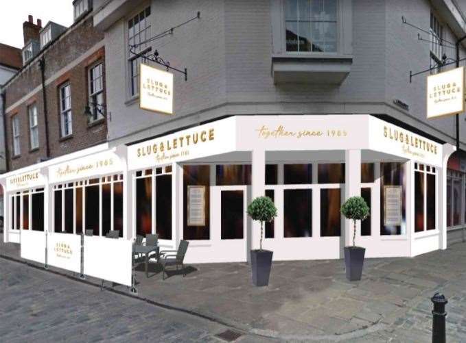 Developers have unveiled plans for a branch of bar chain Slug and Lettuce to move into a former Currys PC World in the centre of Canterbury