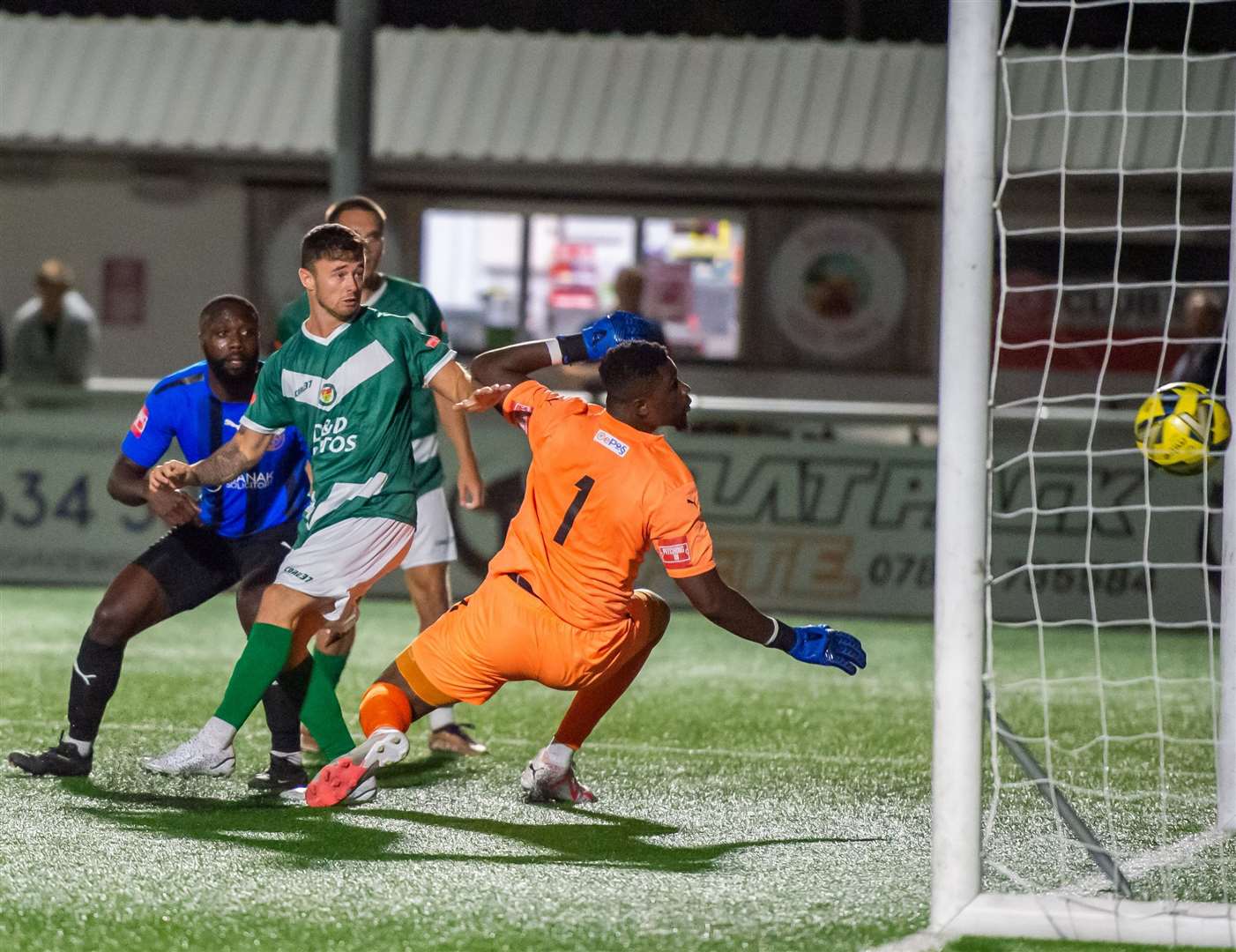 Danny Parish gives Ashford the lead against Sevenoaks on Tuesday night. Picture: Ian Scammell