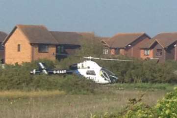 The air ambulance landed in Deal.