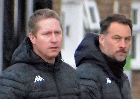 Folkestone joint-head coaches Roland Edge, left, and Micheal Everitt. Picture: Randolph File