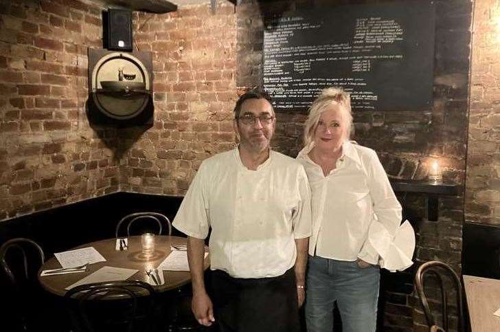 Happier times: Landlady Tina Beadle and chef Fabio Moro at the Scared Crow