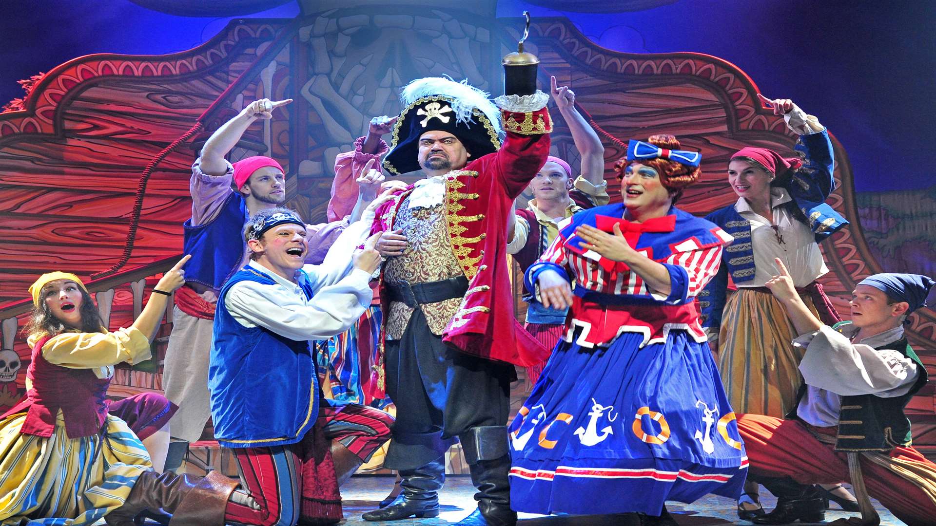Former EastEnder Shaun Williamson as Captain Hook in the Marlowe Theatre's panto, Peter Pan