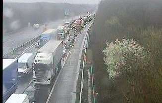 Traffic is being held at junction 7 of the M20. Picture: Highways England (7732353)