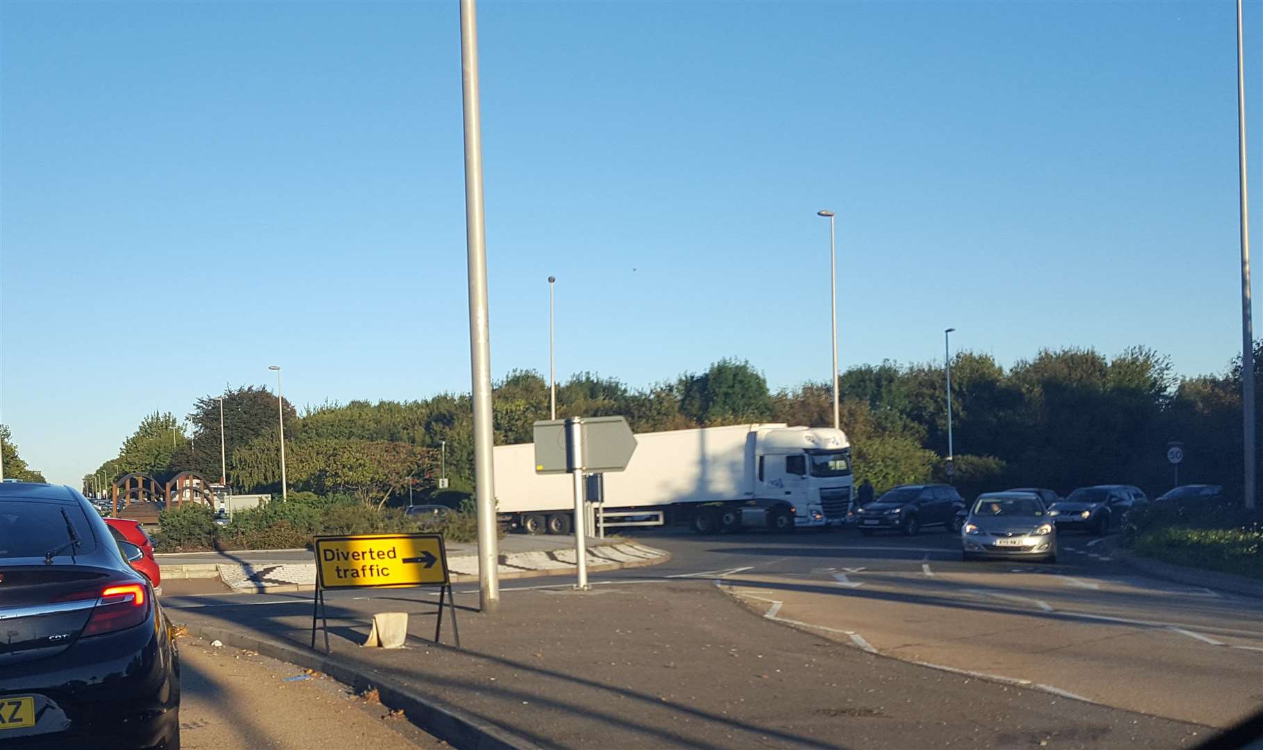 A lorry and car collided at the Will Adams roundabout in Gillingham (4443578)
