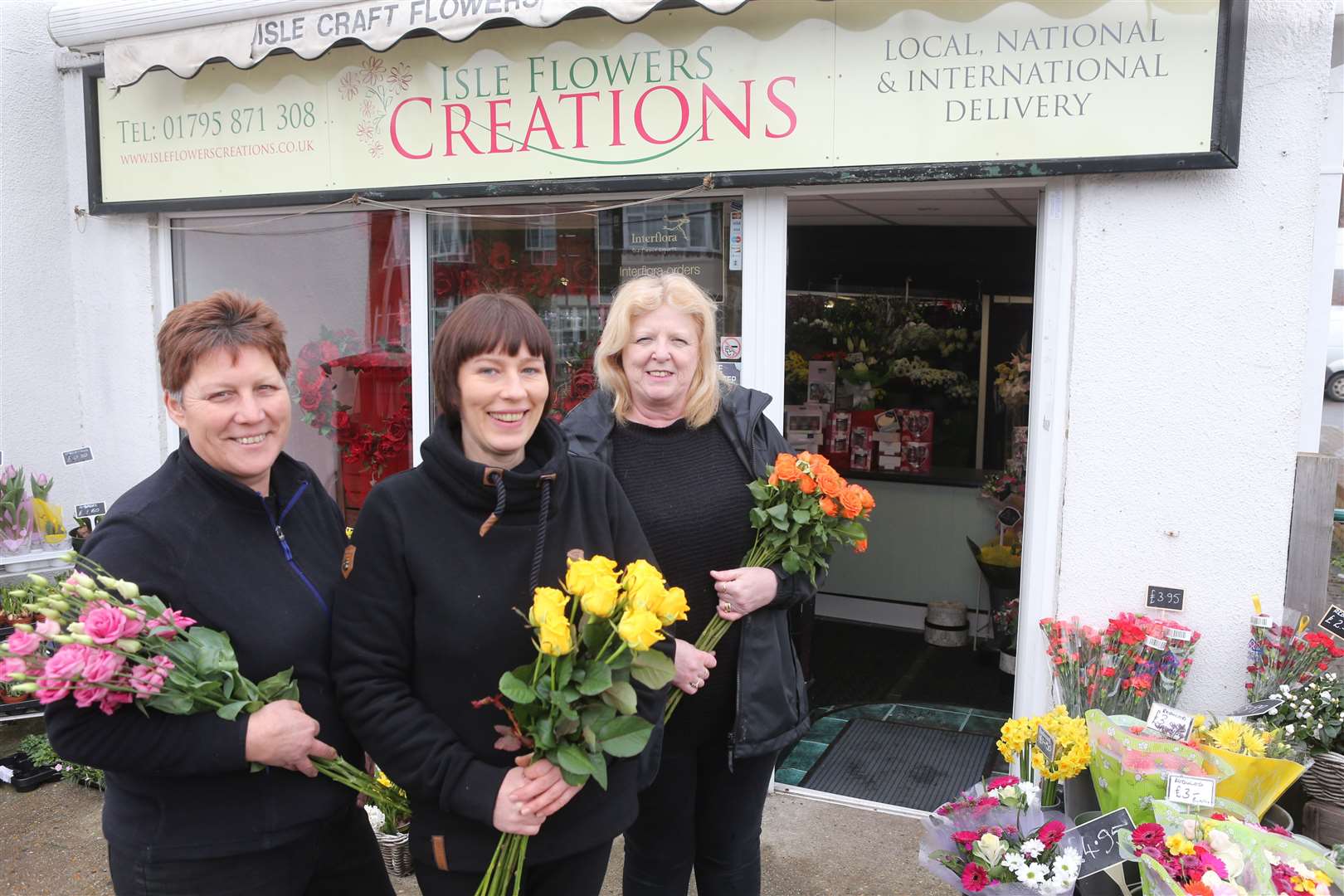 Kalina Wierszcka, centre, took over at Isle Flower Creations in 2017