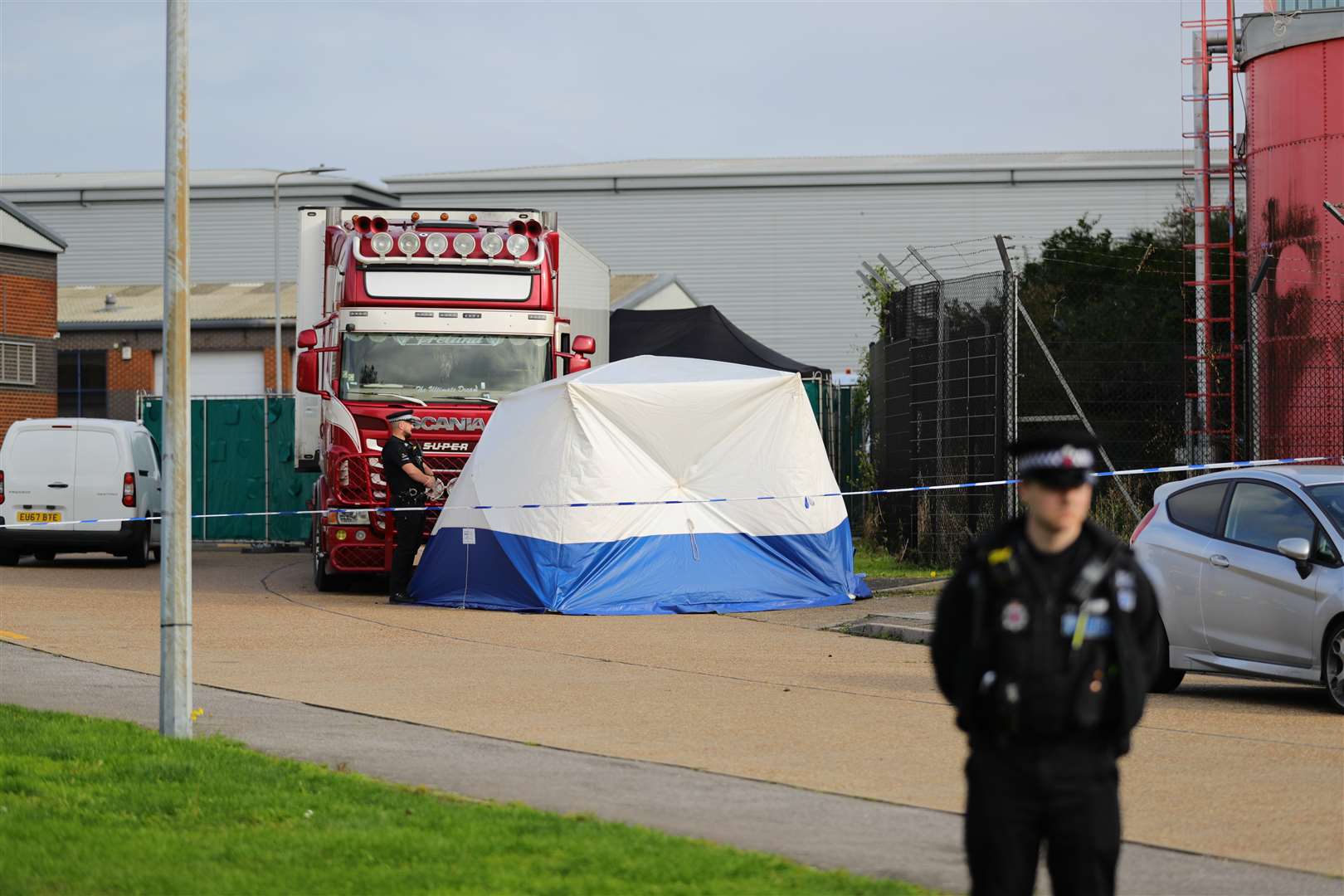 Police activity in 2019 at the Waterglade Industrial Park in Grays, Essex (Aaron Chown/PA)