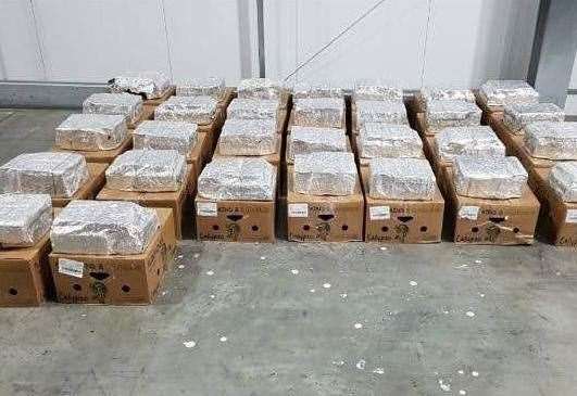 Some of the cocaine seized at Dover which was hidden inside pallets