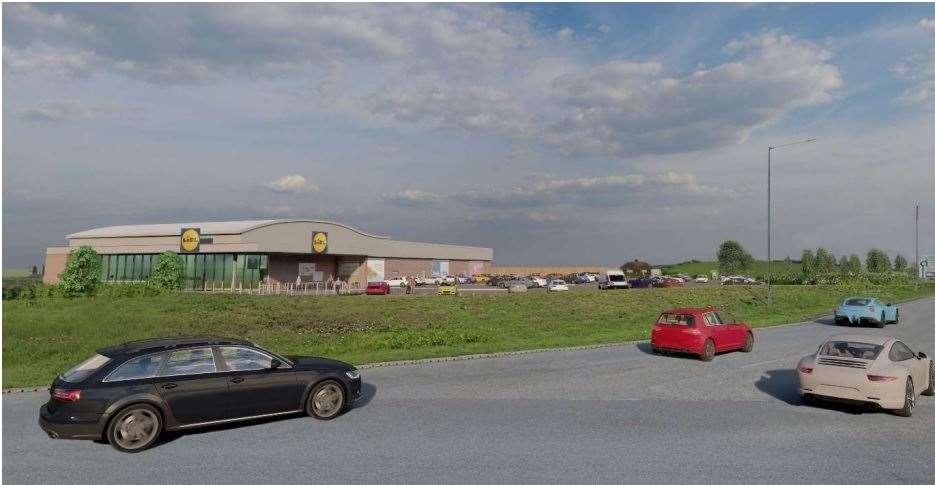 Artist's impression of how a new Lidl could look at Cowstead Corner. Picture: One Design