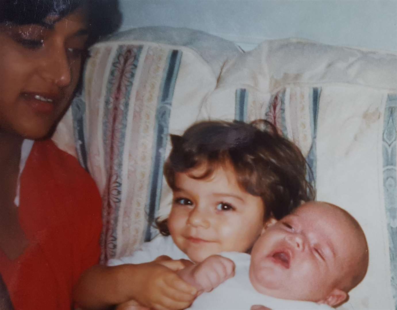 Naseem with her children when they were babies