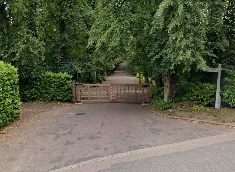 The exclusive Wildernesse Avenue in Sevenoaks - one of Kent's priciest streets - is accessed via a private gate. Picture: Google