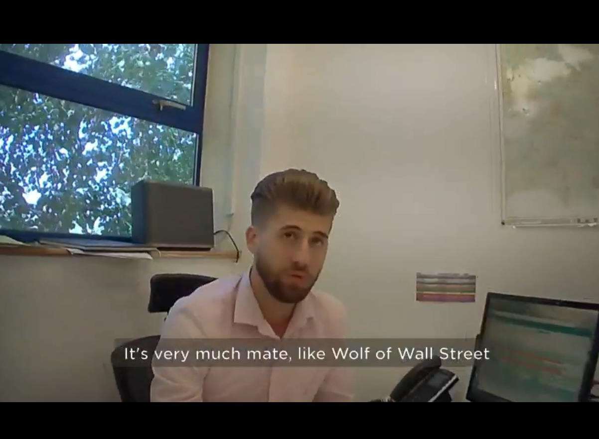 Andrew 'Bill' Beale, who no longer works for the company, was filmed by an undercover reporter comparing MyHomes to The Wolf of Wall Street. Picture: BBC/Watchdog