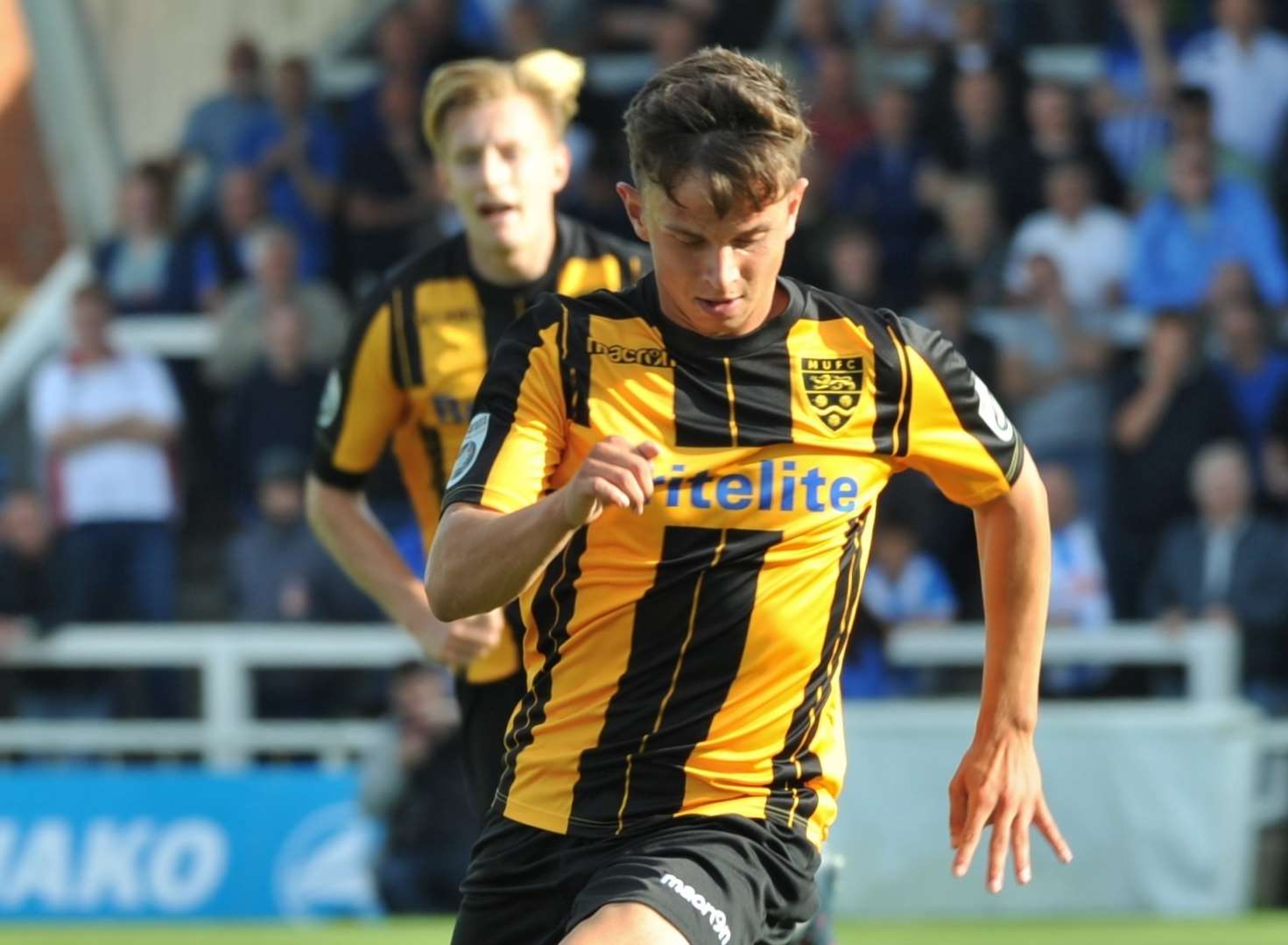 Johan ter Horst runs at the Hartlepool defence Picture: Steve Terrell