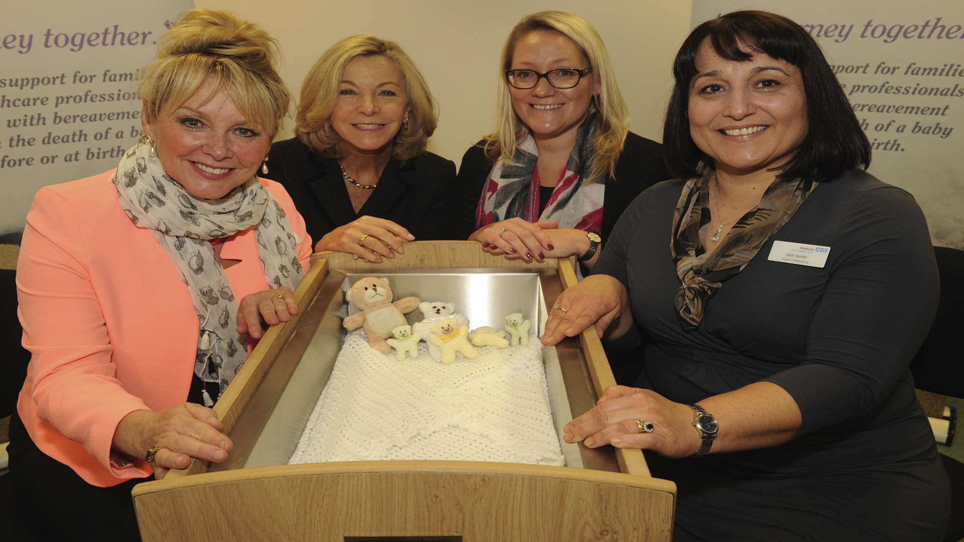 Cheryl Baker, Lady Astor, Jo Ward from Abigail's Footsteps with Medway Maritime's Dot Smith