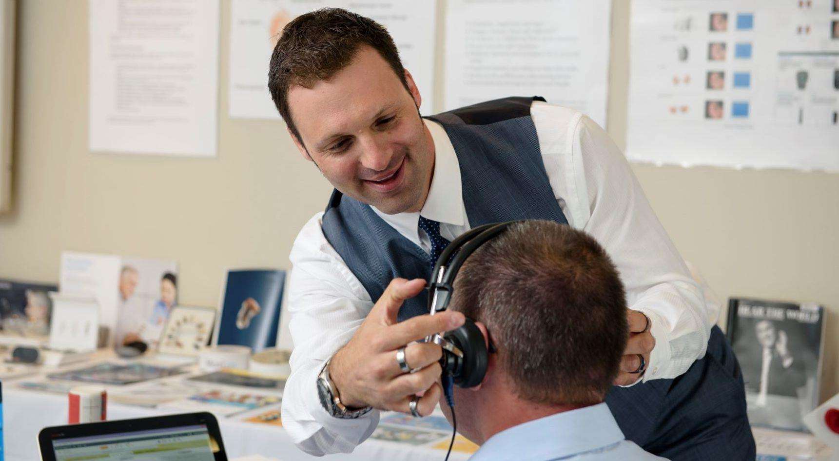 Coming through loud and clear: Audiologist Lee Fletcher checking a patient at Regain Hearing in Broadstairs