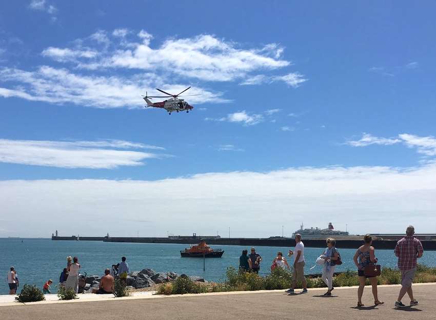 Emergency services at Dover Beach. Picture: @emsnessa