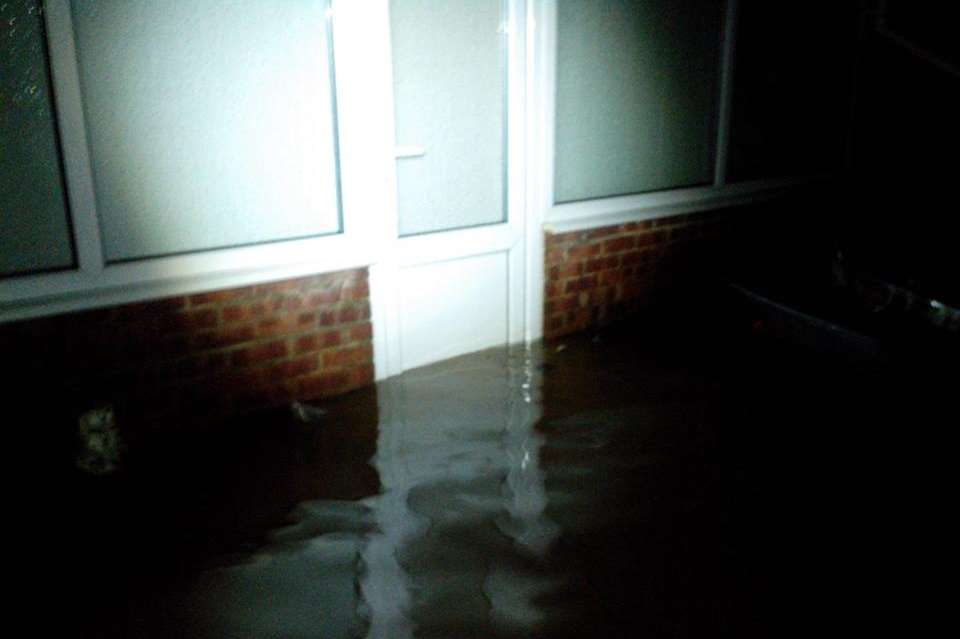 The water burst into Colin Little's house in Studdal