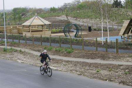 The Cyclopark on the A2 nearing completion.