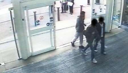 LAST SIGHTING: CCTV footage of Ashley Dighton, left, in Ashford's County Square. Picture: KENT POLICE