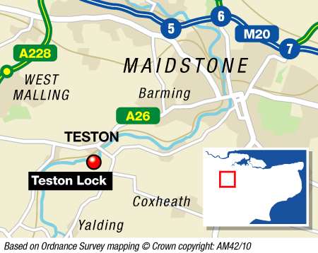 Teston Lock, where tragic Cameron Sandell died