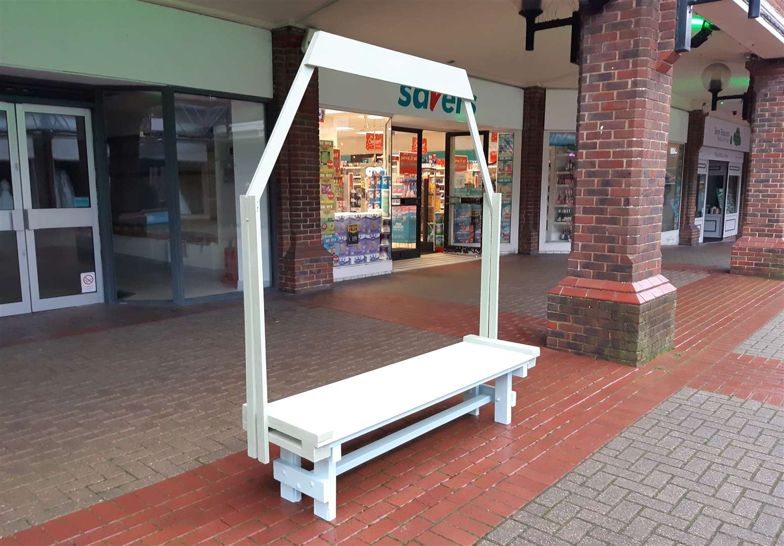 The replacement bench has been installed in the Park Mall shopping centre