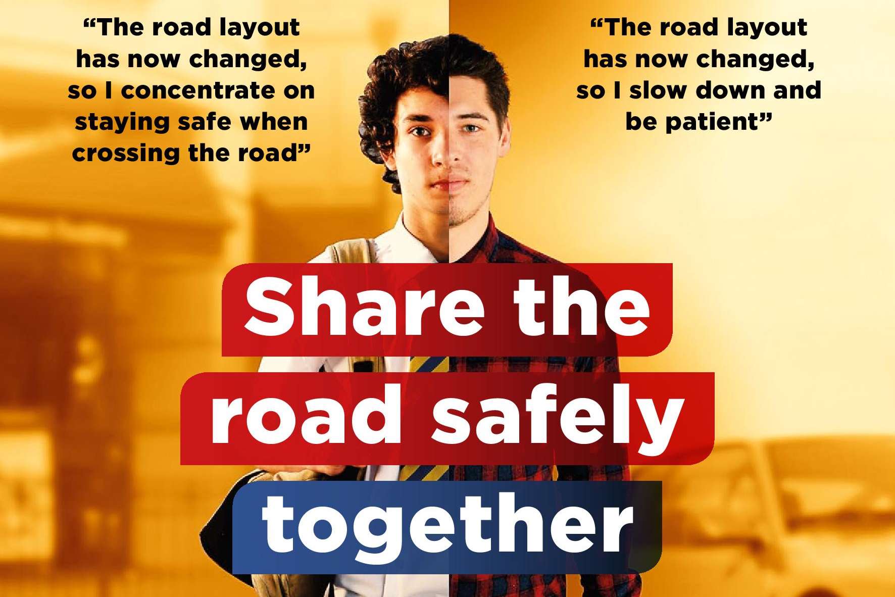 A joint council and port authority road safety poster for Dover's A20 improvements.
