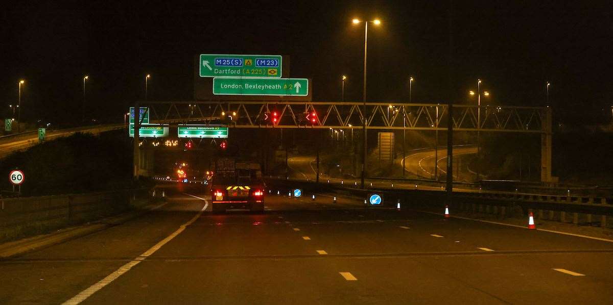 Emergency crews were called to the A2 at around 3am. Picture: UKNIP