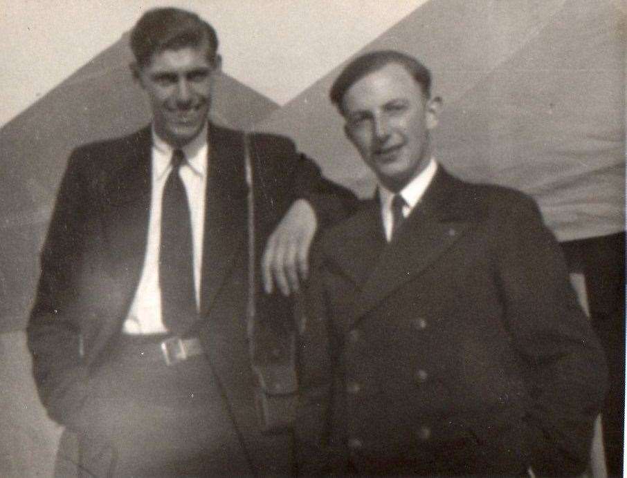 Brian Fulller (left) during his time in National Service