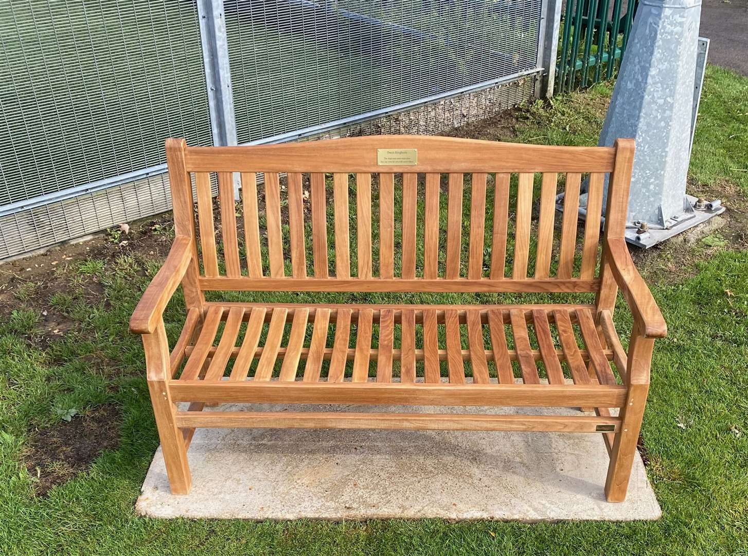 Another memorial bench was installed at Towers School in Owen's memory