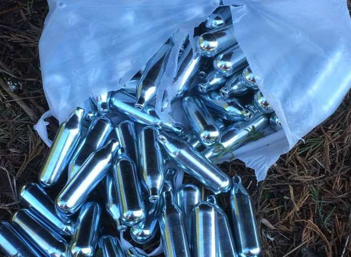 Nitrous oxide, also known as laughing gas, was seized. Stock pic